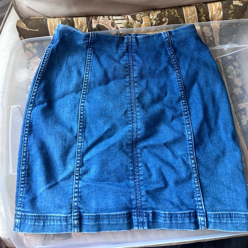 Free people stretch denim skirt